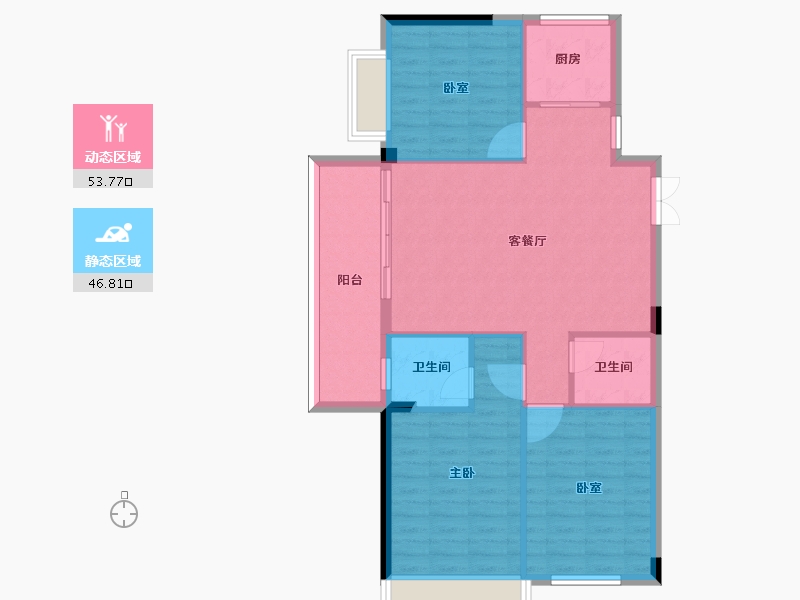 湖南省-郴州市-宏祥龙溪湾-92.09-户型库-动静分区