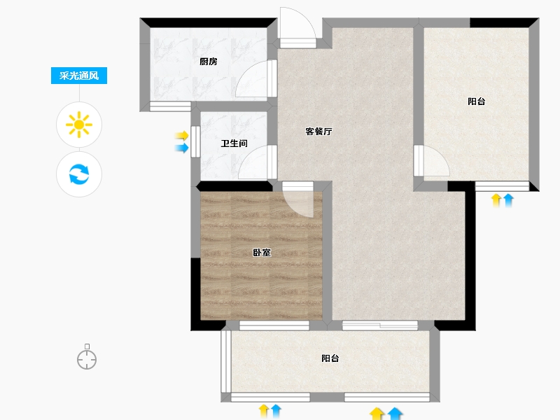 湖南省-长沙市-宇业东方红郡-62.01-户型库-采光通风