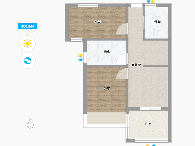 浙江省-嘉兴市-江湾府-48.00-户型库-采光通风