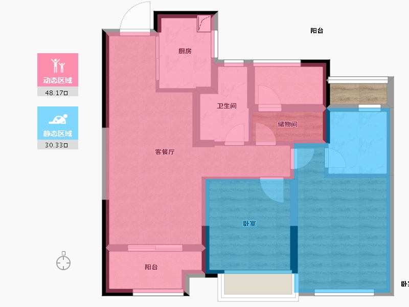 浙江省-嘉兴市-聚米喆园-70.00-户型库-动静分区