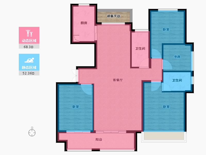 山东省-泰安市-宏尚·江山里-111.85-户型库-动静分区