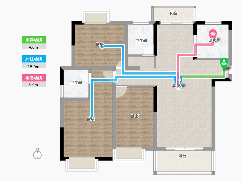 广东省-清远市-仁兴城市花园-110.00-户型库-动静线