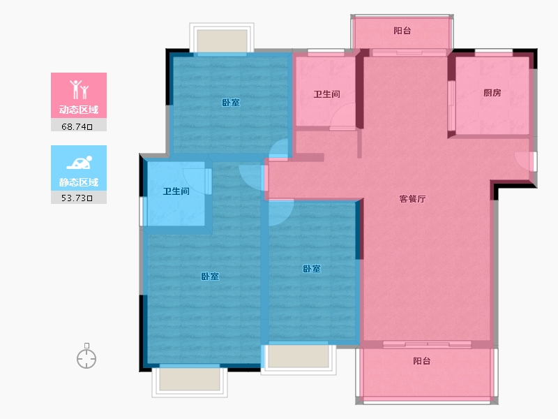 广东省-清远市-仁兴城市花园-110.00-户型库-动静分区