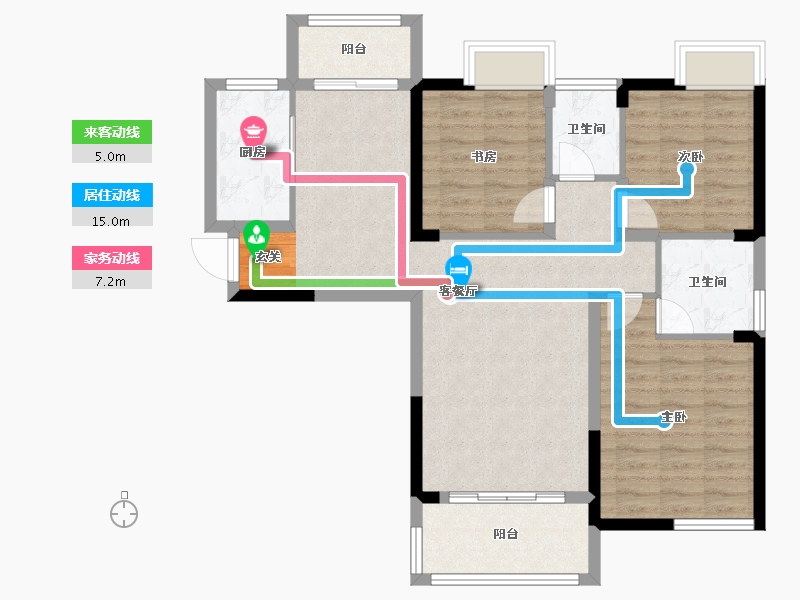 湖南省-长沙市-谷山里-89.78-户型库-动静线