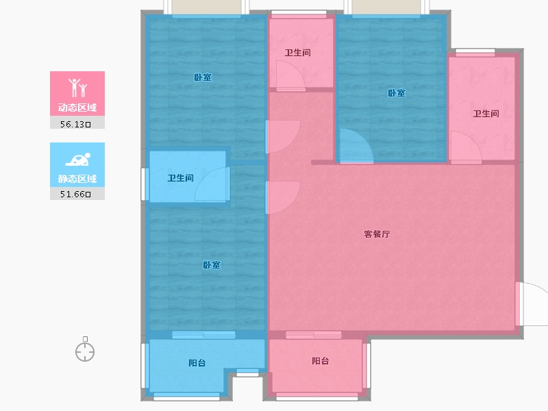 湖北省-武汉市-九坤新城壹号御府-99.01-户型库-动静分区