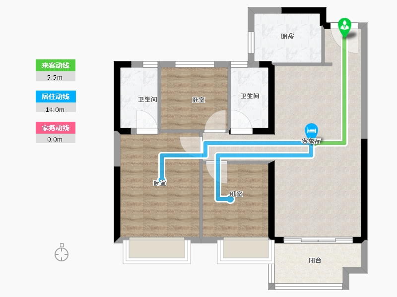 湖南省-岳阳市-敏捷山湖源著-77.00-户型库-动静线