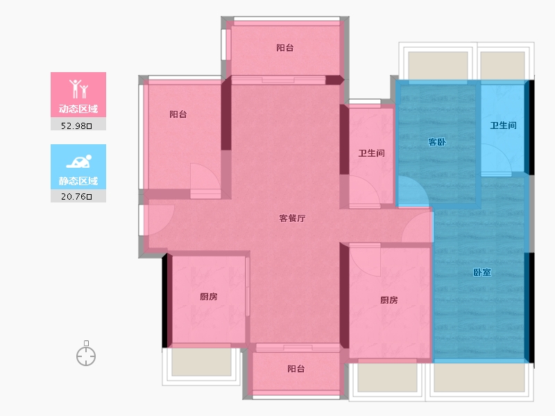 广东省-深圳市-雅晟轩-65.11-户型库-动静分区