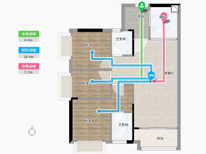 广东省-广州市-北部万科城-73.10-户型库-动静线