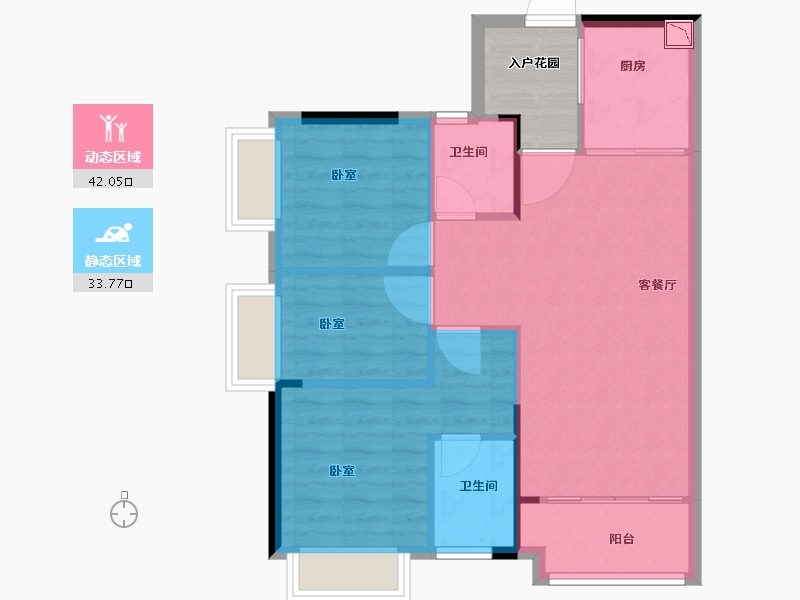 广东省-广州市-北部万科城-73.10-户型库-动静分区