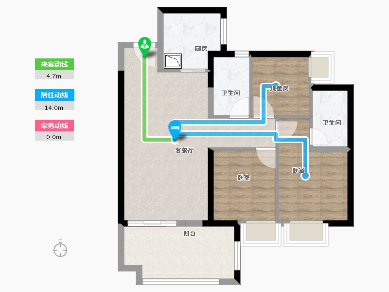 广东省-深圳市-凤凰公馆-73.91-户型库-动静线