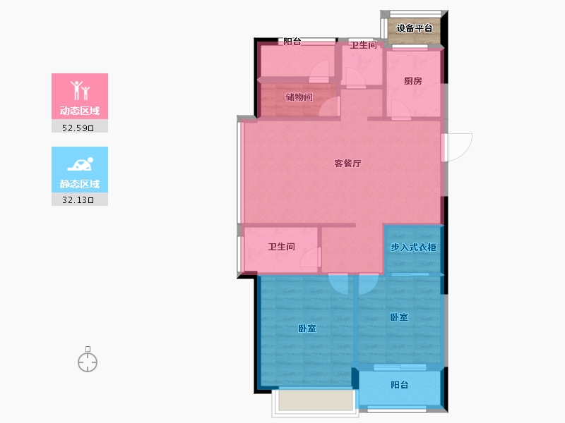 浙江省-嘉兴市-聚米喆园-78.00-户型库-动静分区