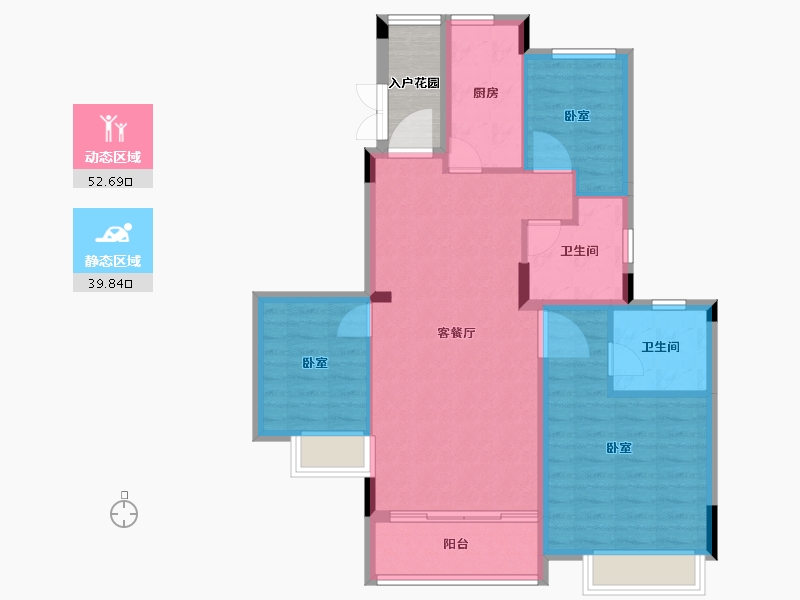 湖南省-长沙市-长沙恒大半山悦府-87.40-户型库-动静分区