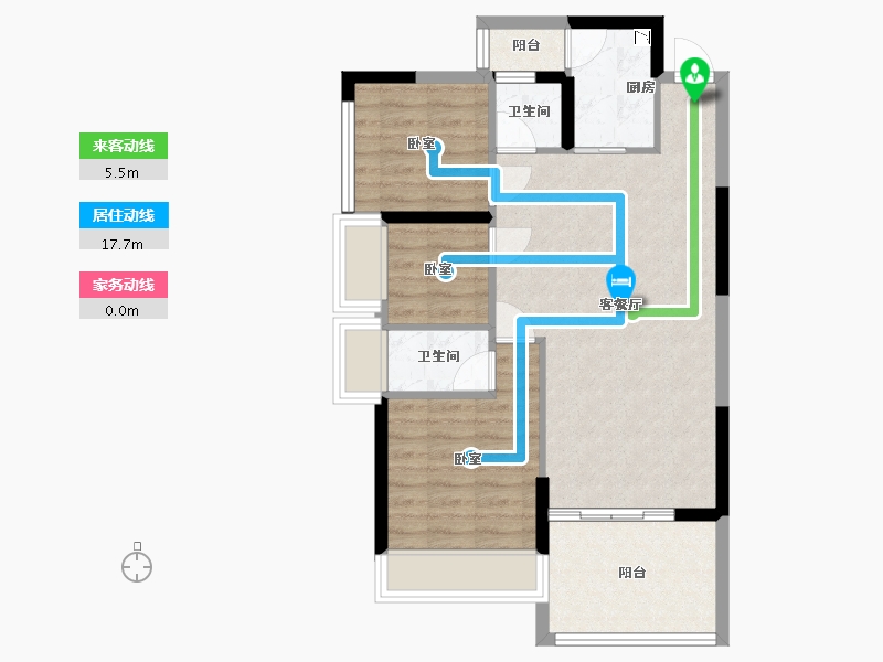 广东省-深圳市-星都梅沙天邸-69.49-户型库-动静线