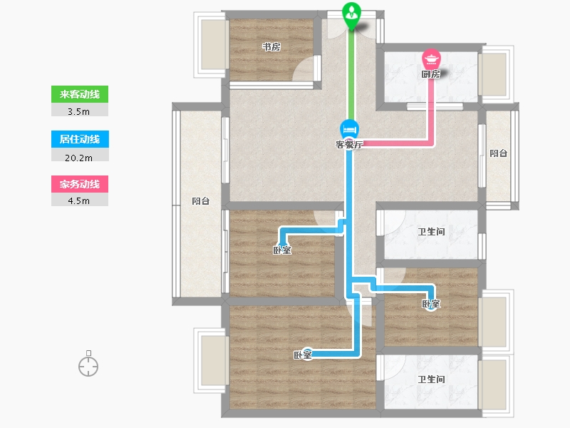 广东省-珠海市-双瑞藏珑湾-90.91-户型库-动静线