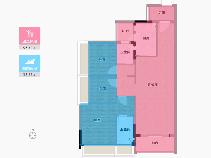 广东省-清远市-碧桂园·欢乐颂-80.85-户型库-动静分区