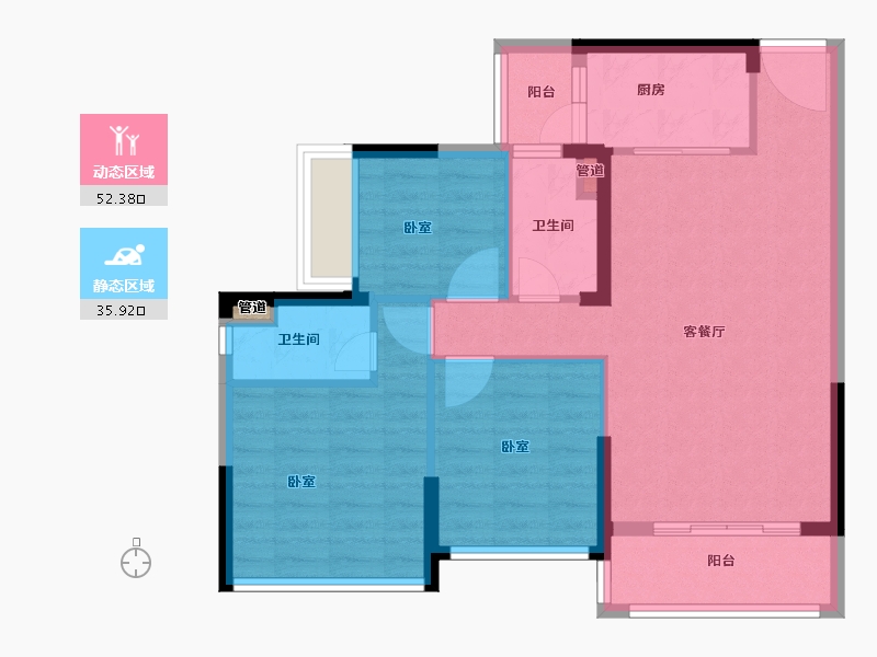 广东省-韶关市-南雄大福国际名城-79.18-户型库-动静分区