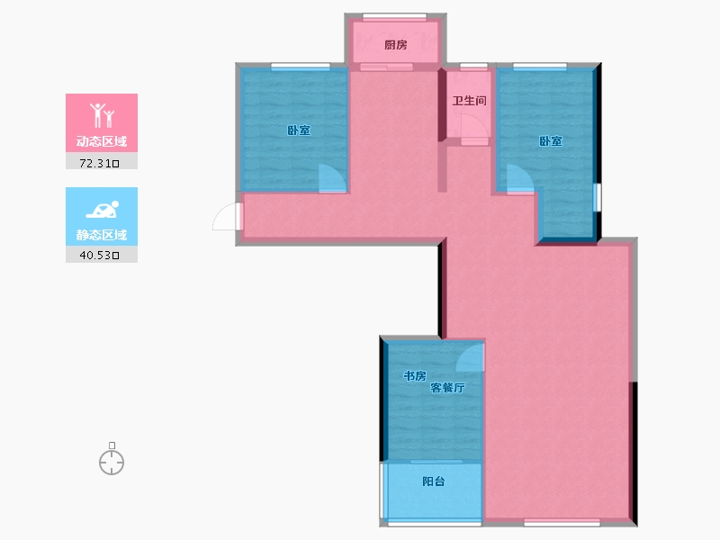 湖南省-衡阳市-融冠蜜城-102.00-户型库-动静分区