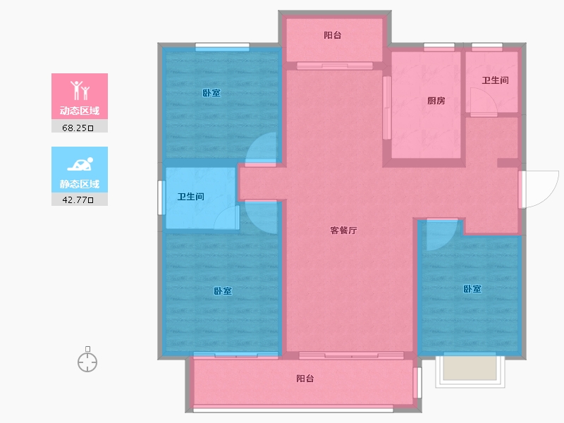 山东省-泰安市-东城紫郡-100.00-户型库-动静分区