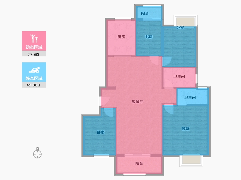 湖南省-长沙市-万科里梅溪郡-97.92-户型库-动静分区