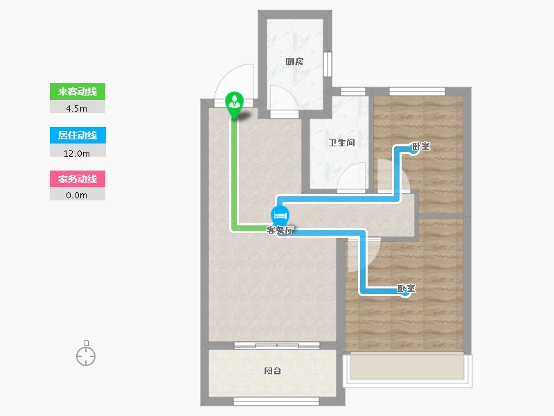 山东省-泰安市-开元盛世·福园-63.99-户型库-动静线