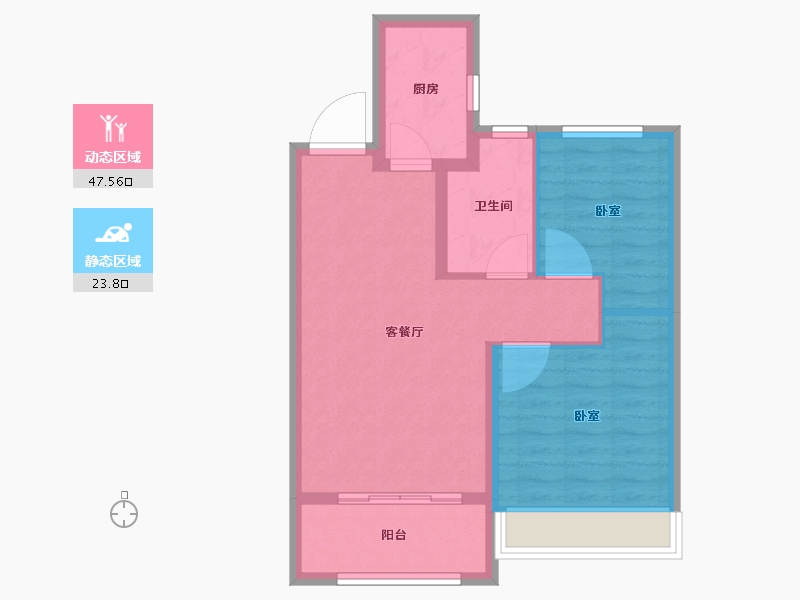 山东省-泰安市-开元盛世·福园-63.99-户型库-动静分区