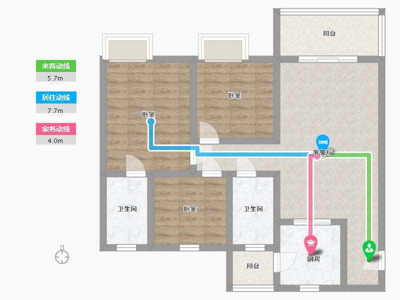 湖南省-怀化市-蓝湖广场-80.00-户型库-动静线