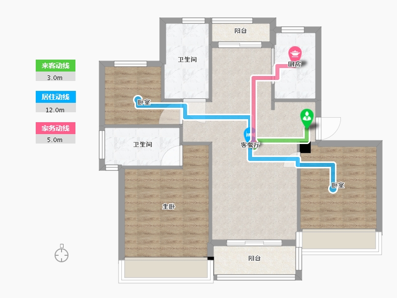 浙江省-嘉兴市-江湾府-86.00-户型库-动静线