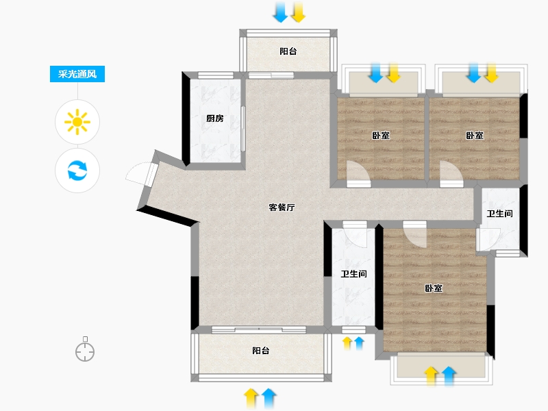 湖南省-常德市-石门三江欣城-91.82-户型库-采光通风