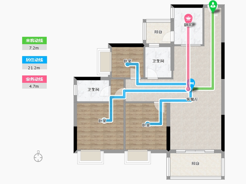 湖南省-衡阳市-珠江·愉景雅苑-95.49-户型库-动静线