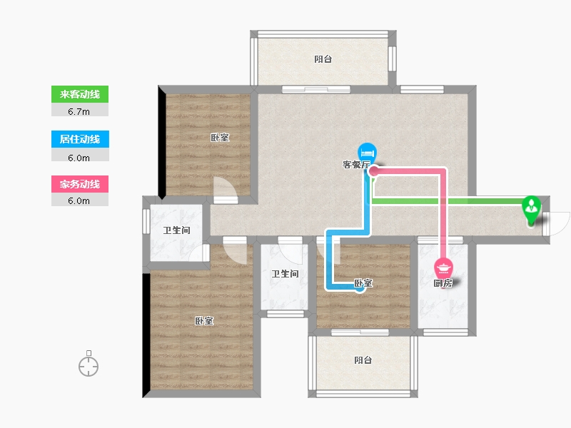 湖南省-衡阳市-双园美境-93.91-户型库-动静线