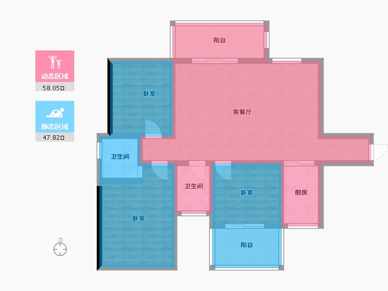 湖南省-衡阳市-双园美境-93.91-户型库-动静分区