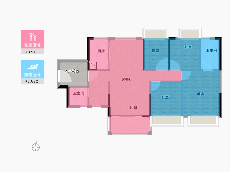 广东省-广州市-北部万科城-90.00-户型库-动静分区