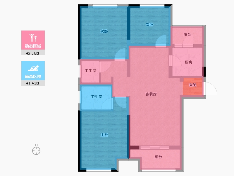 湖南省-长沙市-星语林南壹号-80.23-户型库-动静分区