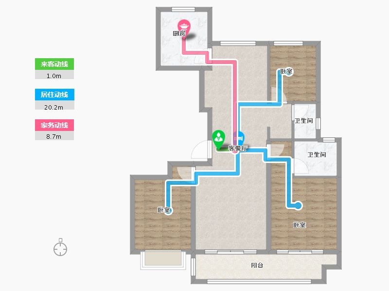 山东省-泰安市-东城紫郡-101.99-户型库-动静线