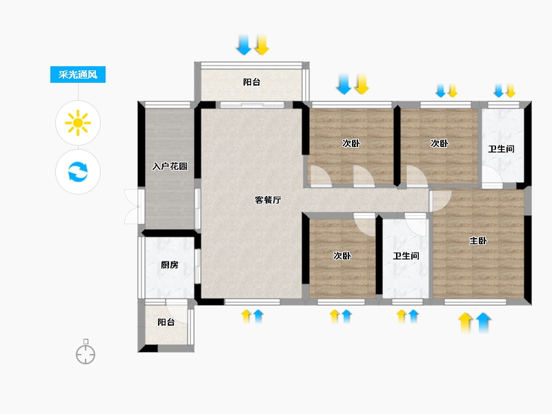 广东省-深圳市-花语馨-98.31-户型库-采光通风