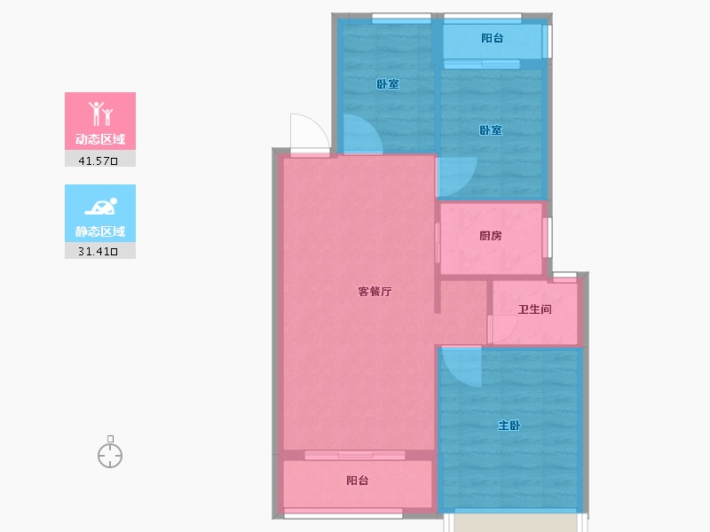 浙江省-嘉兴市-江湾府-66.00-户型库-动静分区