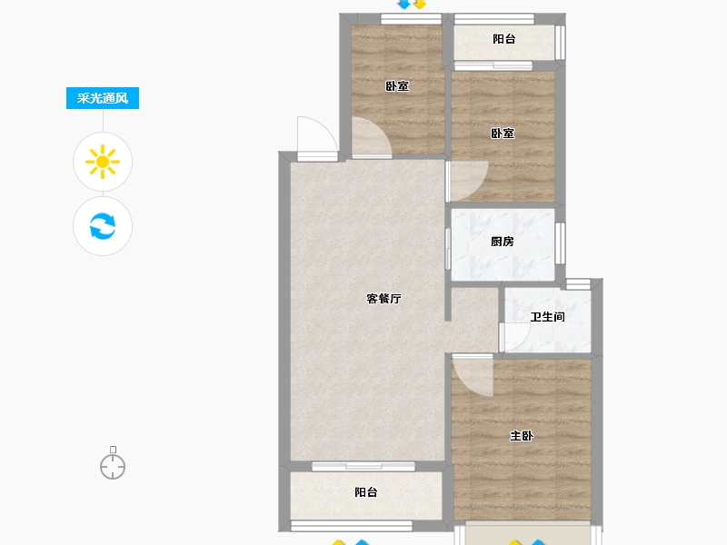 浙江省-嘉兴市-江湾府-66.00-户型库-采光通风