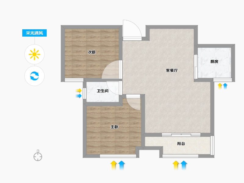 山东省-济宁市-龙城璞园-71.00-户型库-采光通风