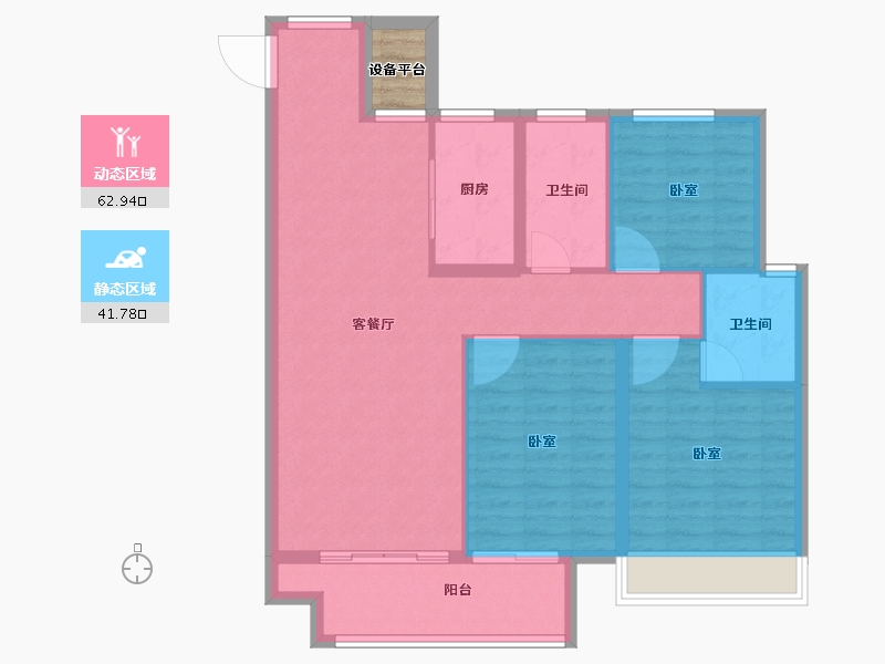 山东省-泰安市-宏尚·江山里-96.70-户型库-动静分区