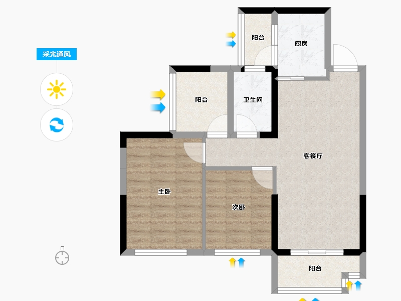 广东省-深圳市-花语馨-64.51-户型库-采光通风