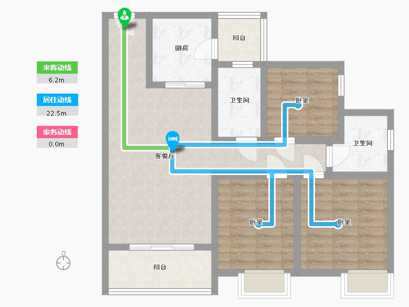 湖南省-怀化市-蓝湖广场-83.18-户型库-动静线