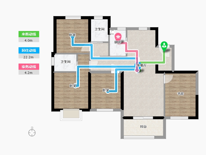 湖南省-长沙市-宇业东方红郡-93.61-户型库-动静线