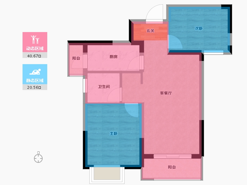 湖南省-长沙市-中国铁建山语城-54.50-户型库-动静分区