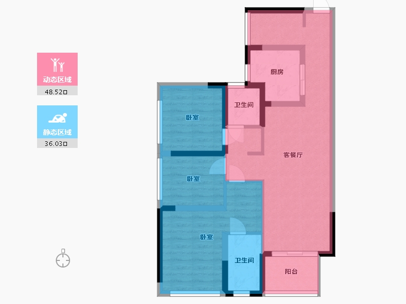 广东省-深圳市-万科四季花城-74.00-户型库-动静分区