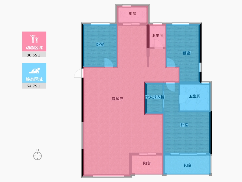 湖南省-衡阳市-融冠蜜城-140.00-户型库-动静分区