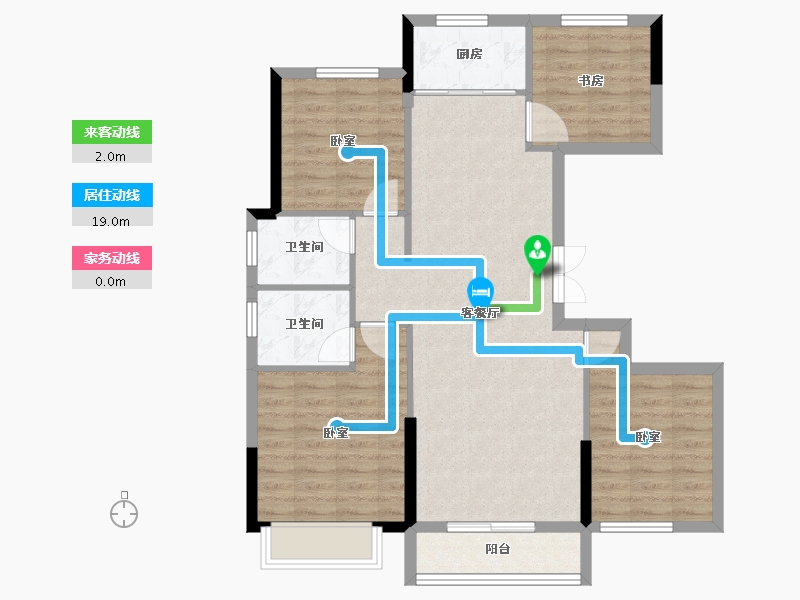 湖南省-长沙市-宇业东方红郡-90.60-户型库-动静线