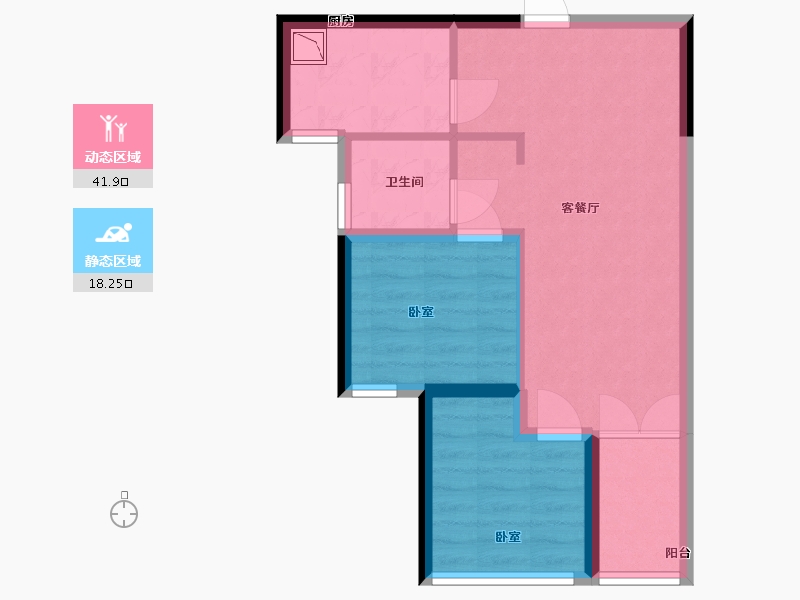 广东省-深圳市-卓越荣津瀚海湾-52.99-户型库-动静分区