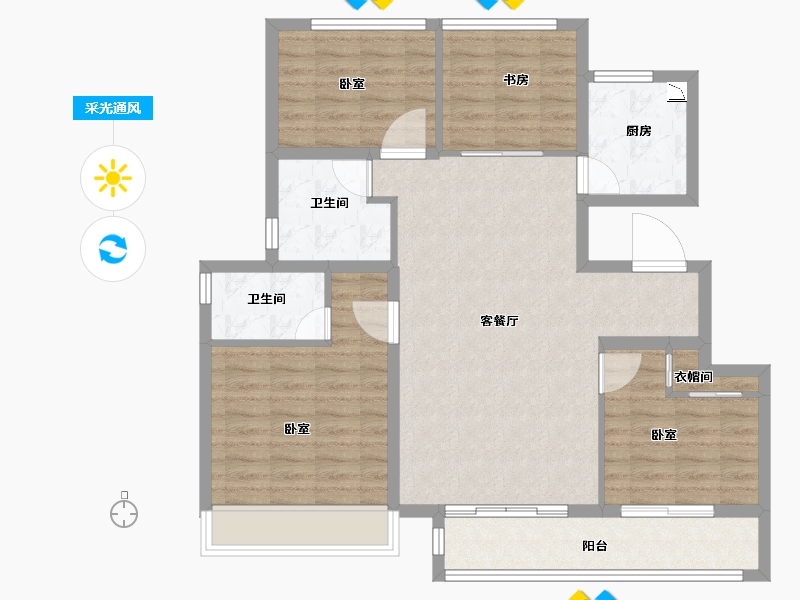 山东省-泰安市-泰山玉兰花园-99.00-户型库-采光通风