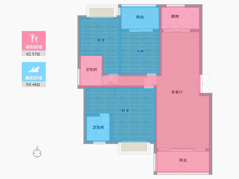 湖南省-常德市-津市鸿鹰星都-106.50-户型库-动静分区