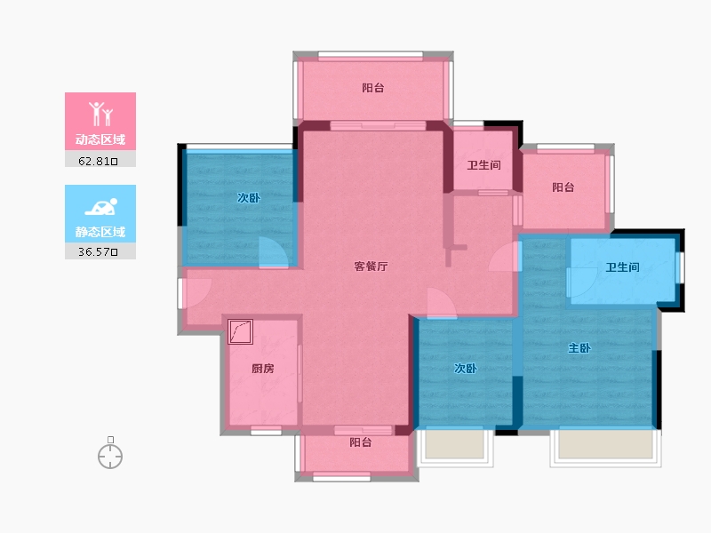 广东省-惠州市-金科颐景园-87.57-户型库-动静分区